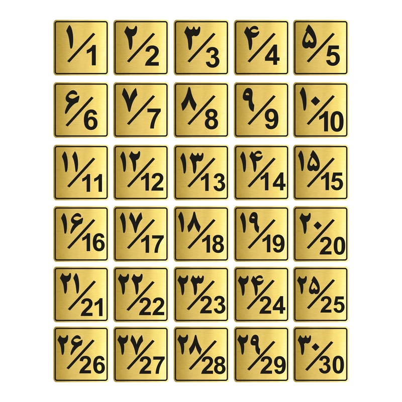 تابلو راهنما طرح پلاک اعداد مدل GNG1230 مجموعه 30 عددی