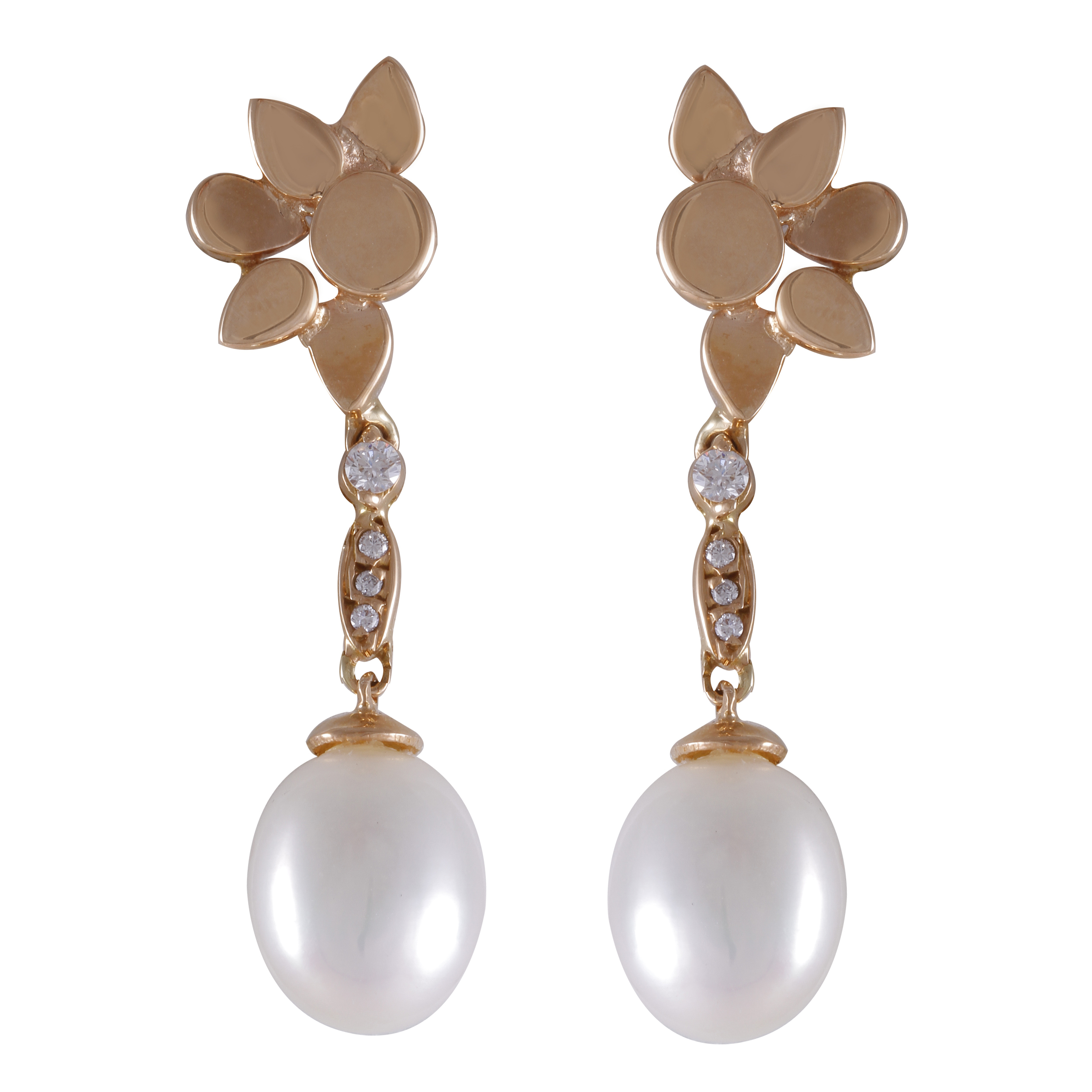 گوشواره طلا 18 عیار زنانه جواهری گاندی مدل A4922