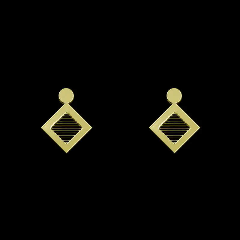 گوشواره طلا 18 عیار زنانه مدوپد مدل هندسی کد GA1-14917