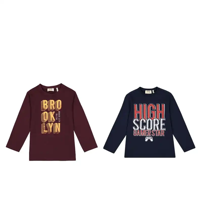 تی شرت آستین بلند پسرانه کوتون مدل 1652897-2 مجموعه 2 عددی