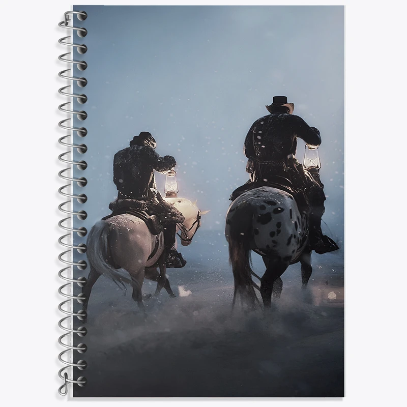 دفتر زبان 50 برگ خندالو مدل دو خط طرح رد دد (Red Dead) کد N3454