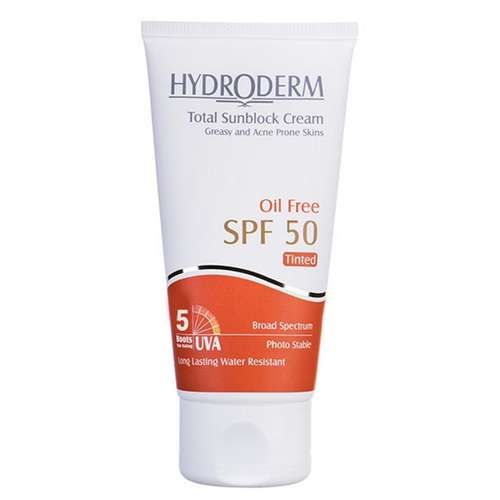 کرم ضد آفتاب هیدرودرم رنگی مدل Medium Beige سری فاقد چربی SPF50 حجم 50 میلی لیتر