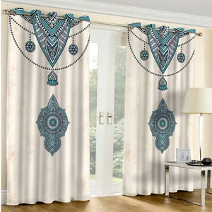 پرده مدل هازان طرح سنتی سایز 140x280 سانتی متر