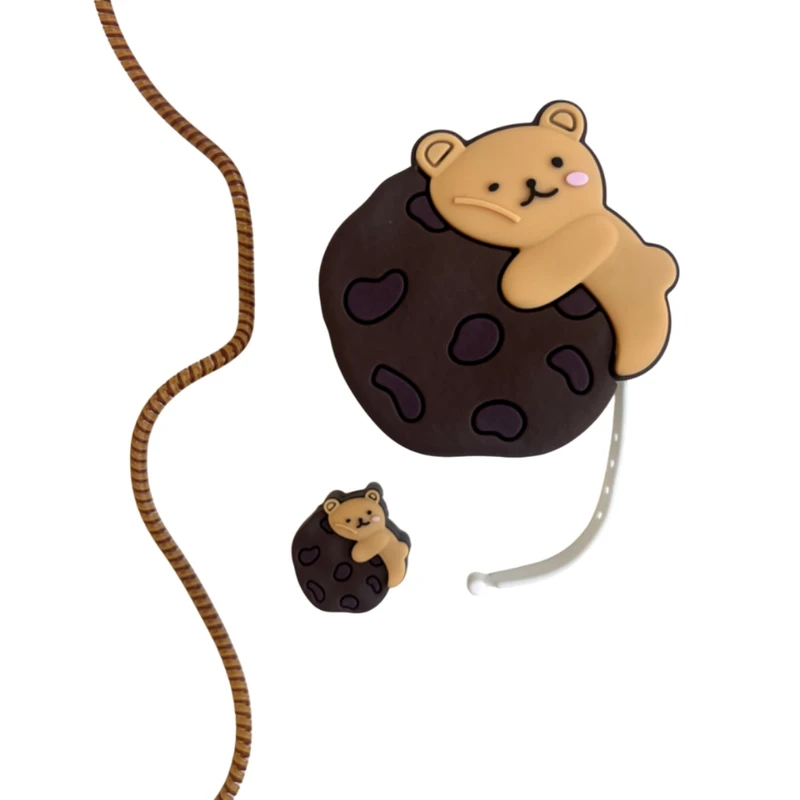 محافظ کابل طرح خرس فانتزی مدل Cookie-Bear به همراه محافظ شارژر مناسب برای شارژر 20W اپل مجموعه 4 عددی