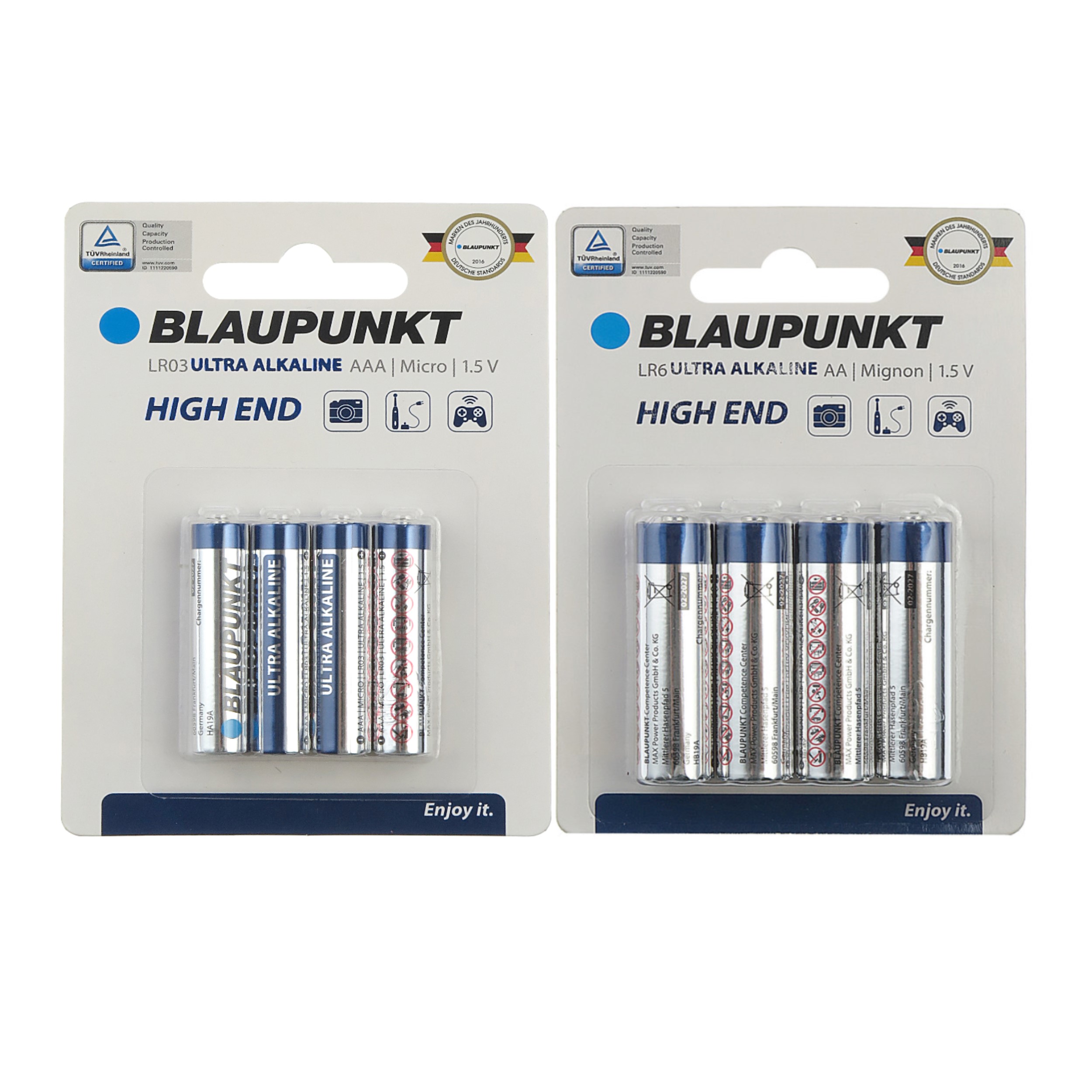 باتری قلمی و نیم قلمی بلاپونکت مدل ULTRA ALKALINE بسته 8 عددی