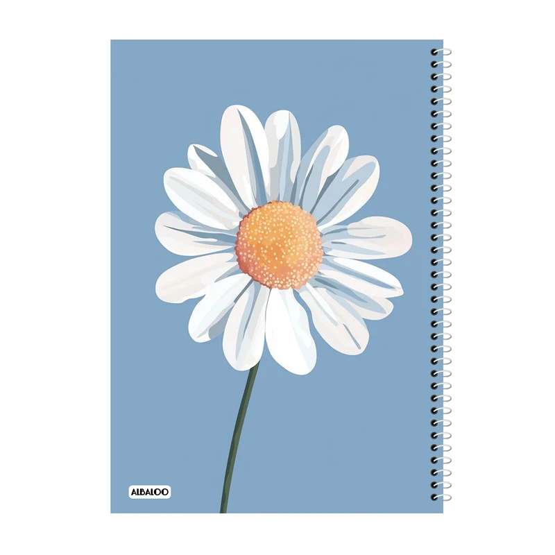 دفتر مشق 50 برگ آلبالو طرح گل بابونه کد 2118