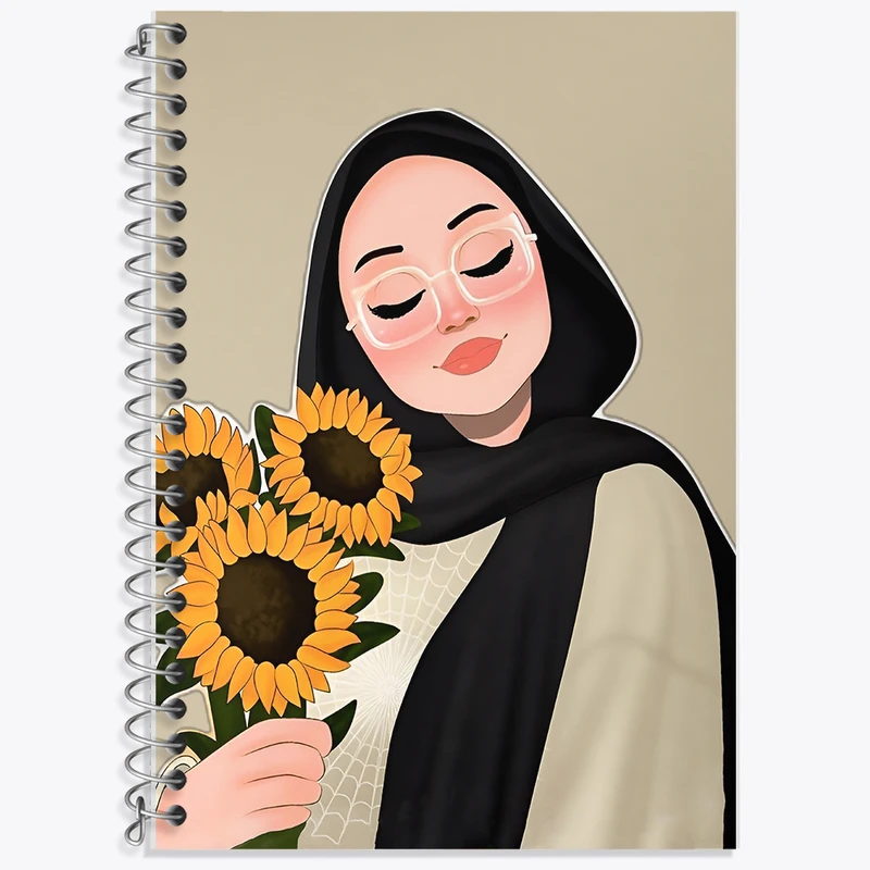 دفتر نت موسیقی 50 برگ خندالو طرح دخترانه با حجاب کد F7650