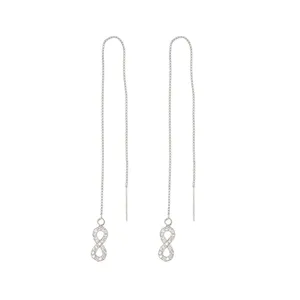 گوشواره نقره زنانه مدل بخیه ای