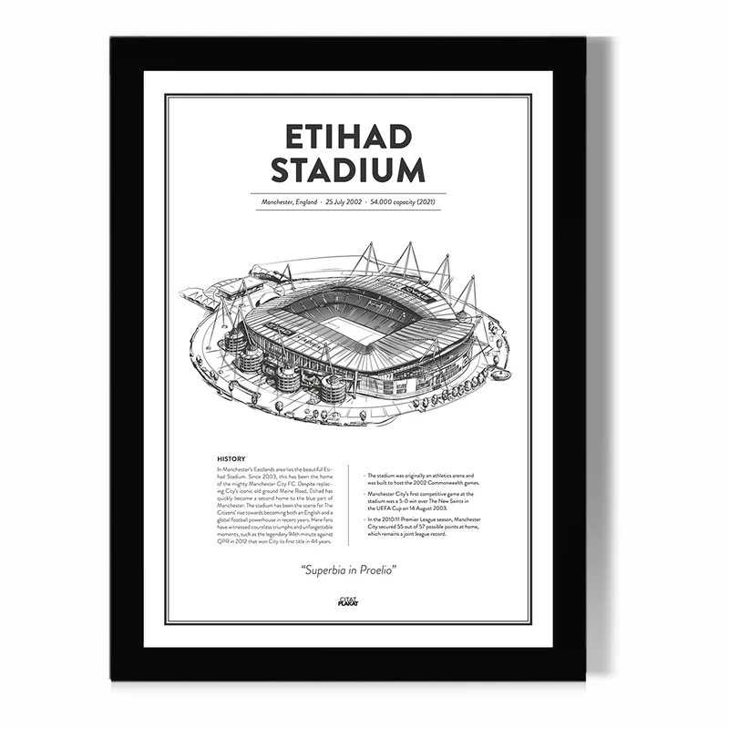 تابلو مدل دیواری طرح استادیوم منچسترسیتی Etihad Stadium کد FD039