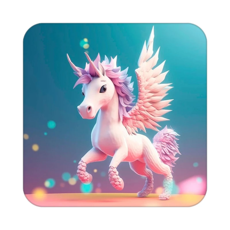 زیر لیوانی کاکتی طرح اسب تک شاخ و یونیکورن مدل mp31533