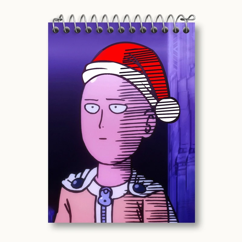 دفتر یادداشت 50 برگ خندالو مدل سایتاما انیمه مرد تک مشتی One Punch Man کد 11403