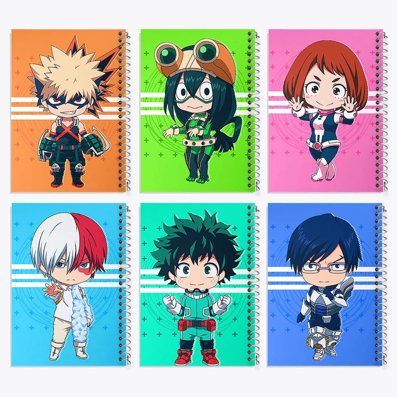 دفتر مشق 100 برگ خندالو طرح انیمه آکادمی قهرمان من کد 667 مجموعه 6 عددی