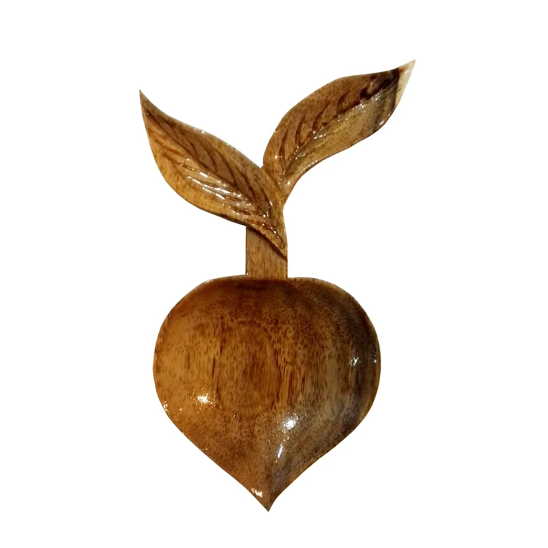 قاشق چوبی طرح برگ