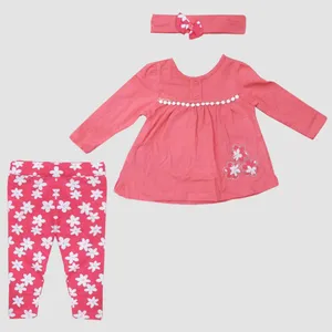 ست 3 تکه لباس نوزادی دخترانه مدل گلدار