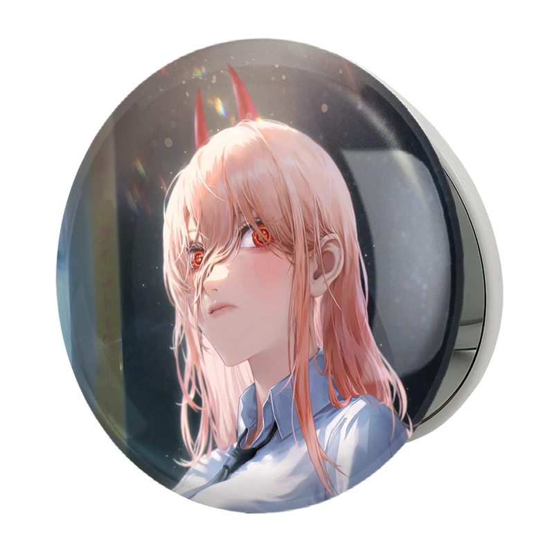 آینه جیبی خندالو طرح پاور انیمه مرد اره ای Chainsaw Man مدل تاشو کد 23182 