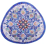 بشقاب مسی میناکاری شده اثر نادری طرح ترنج 2 قطر 16 سانتی متر