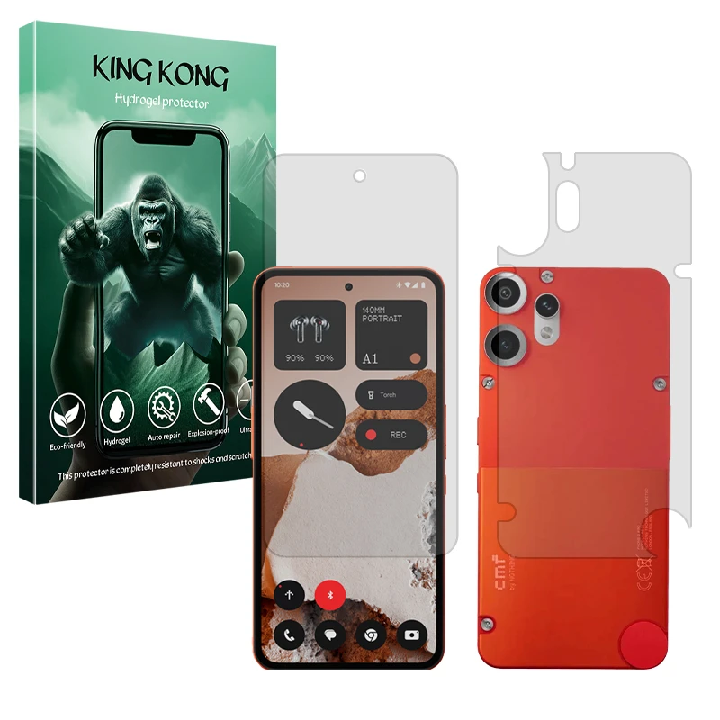 محافظ صفحه نمایش مات کینگ کونگ مدل Tough مناسب برای گوشی موبایل ناتینگ CMF Phone 2 Pro به همراه محافظ پشت گوشی