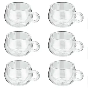 لیوان مدل دوجداره دسته دار کد B250 بسته 6 عددی