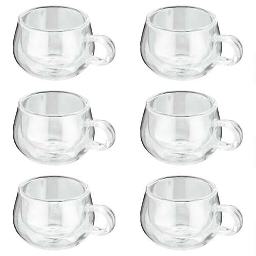 لیوان مدل دوجداره دسته دار کد B250 بسته 6 عددی