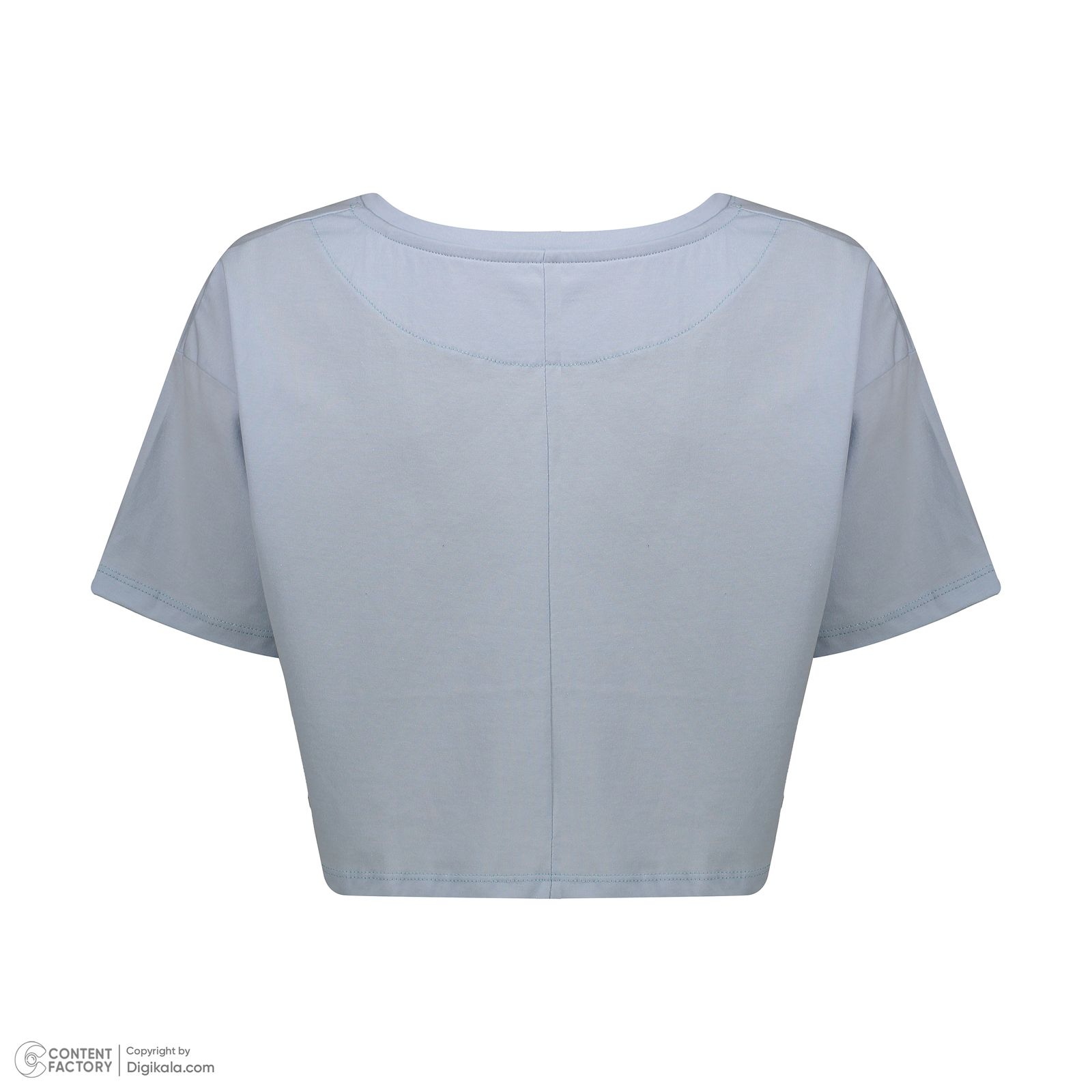 کراپ‌تی شرت آستین کوتاه زنانه نیو نیل مدل A5026 رنگ آبی -  - 4
