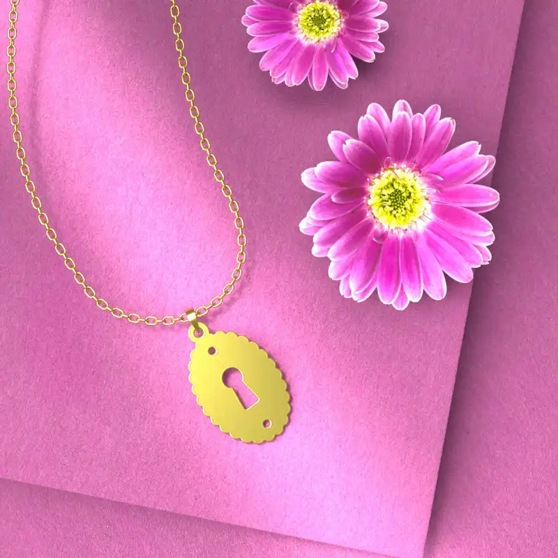 گردنبند طلا 18 عیار زنانه مدوپد مدل قفل کد F3-1-1156