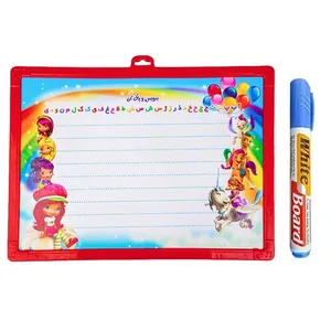 تخته وایت برد مدل الفبا سایز 38×28 سانتی متر به همراه ماژیک وایت برد مجموعه 2 عددی 
