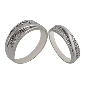 ست انگشتر نقره زنانه و مردانه ملک زیور مدل جواهری کد 707