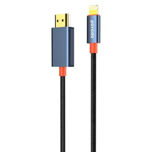 کابل تبدیل HDMI به لایتنینگ پرودو مدل woven braided طول ۲ متر