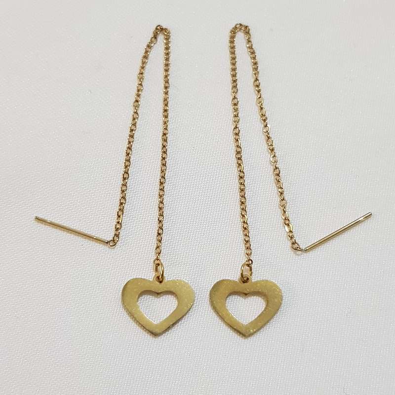 گوشواره زنانه مدل بخیه ای قلب 3401 گوشواره زنانه مدل بخیه ای قلب 3401