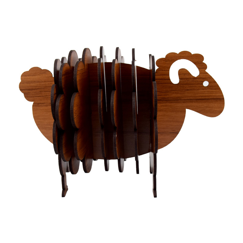 زیر لیوانی کایرا مدل گوسفند بسته 5 عددی به همراه استند