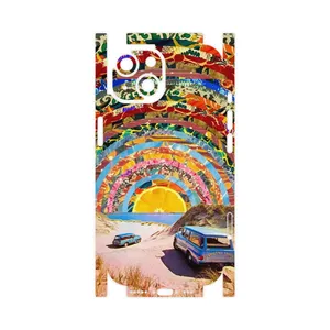MAHOOT Collage of Orange Sky-FullSkin Cover Sticker for Apple iPhone 15