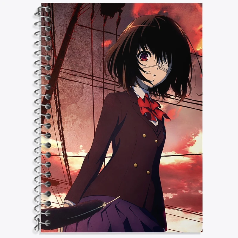 دفتر زبان 50 برگ خندالو مدل سه خط طرح میساکی می انیمه دیگری کد 31999