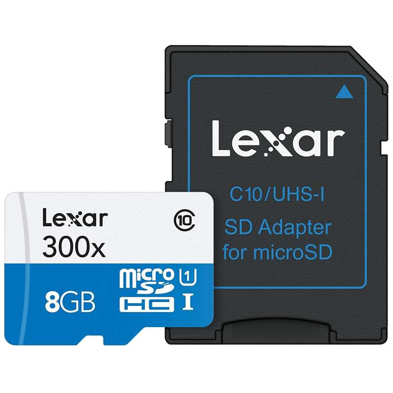 کارت حافظه microSDHC لکسار مدل High-Performance کلاس 10 استاندارد UHS-I U1 سرعت 45MBps به همراه آداپتور SD ظرفیت 8 گیگابایت کارت حافظه microSDHC لکسار مدل High-Performance کلاس 10 استاندارد UHS-I U1 سرعت 45MBps به همراه آداپتور SD ظرفیت 8 گیگابایت
