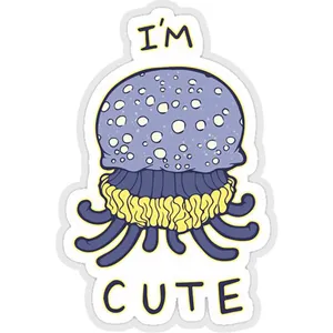 استیکر لپ تاپ طرح cute jellyfish knows it is cute کد ST432