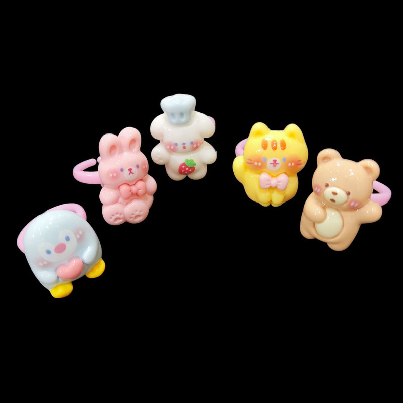 انگشتر دخترانه مدل عروسکی کد S-BACH01 بسته 5 عددی انگشتر دخترانه مدل عروسکی کد S-BACH01 بسته 5 عددی