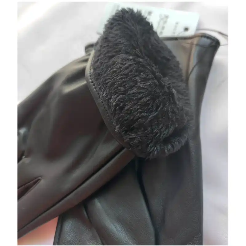 دستکش زنانه مدل چرم داخل خز کد 2