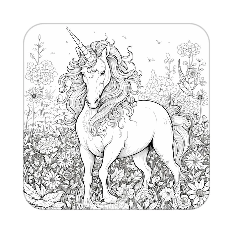 زیر لیوانی کاکتی طرح اسب تک شاخ و یونیکورن مدل mp31942