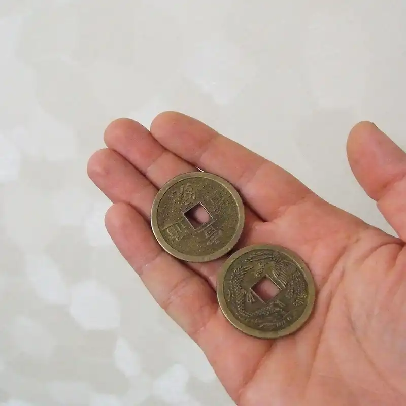 دکوری مدل سکه فنگشویی طرح ققنوس و اژدها بسته 5 عددی