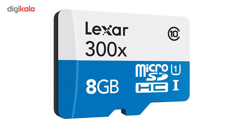کارت حافظه microSDHC لکسار مدل High-Performance کلاس 10 استاندارد UHS-I U1 سرعت 45MBps به همراه آداپتور SD ظرفیت 8 گیگابایت