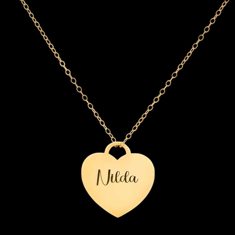 گردنبند طلا 18 عیار زنانه با زنجیر حلقه‌ای (فلامینگو) لیردا مدل اسم نیلدا 129027