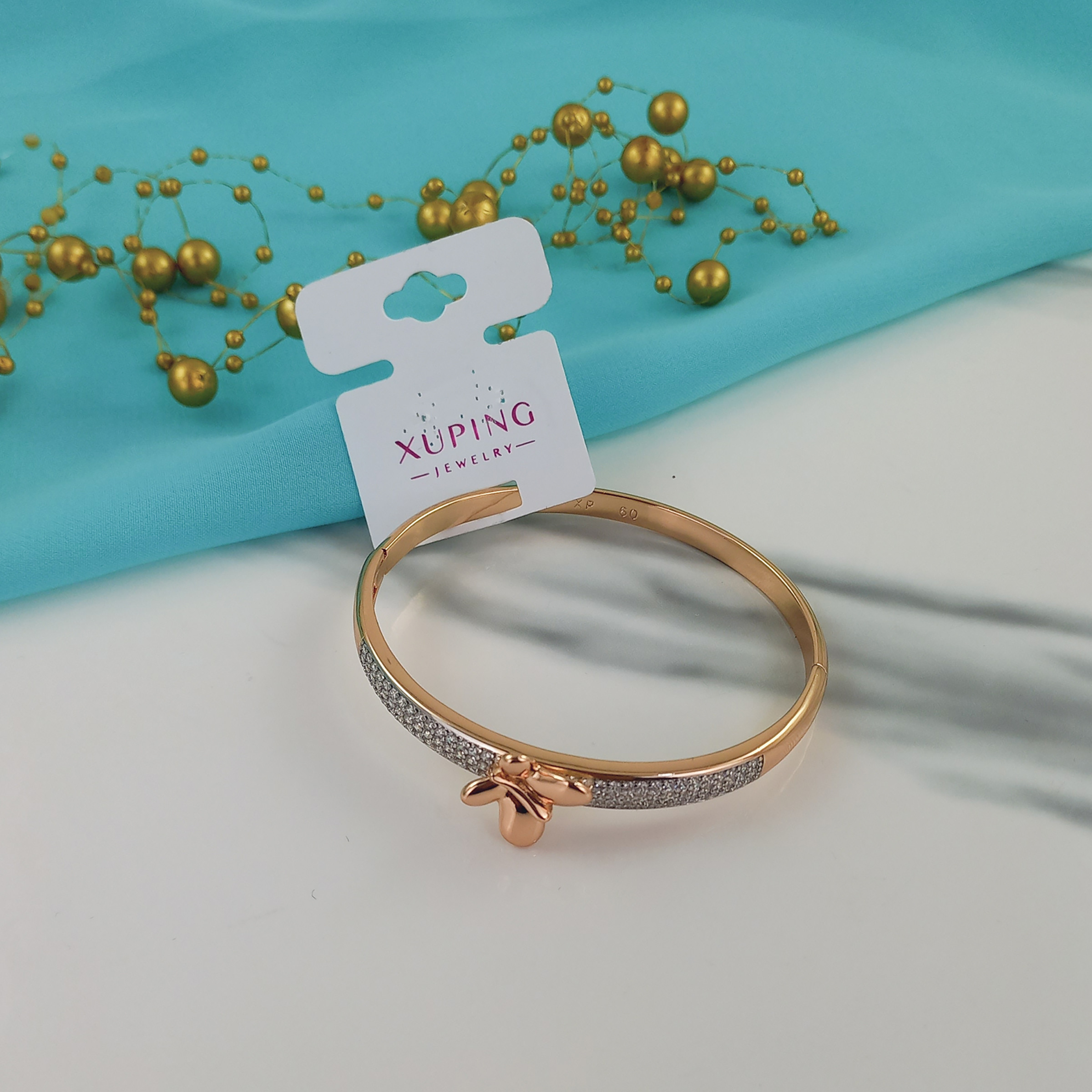 دستبند النگویی زنانه ژوپینگ مدل پروانه کد V55 دستبند النگویی زنانه ژوپینگ مدل پروانه کد V55