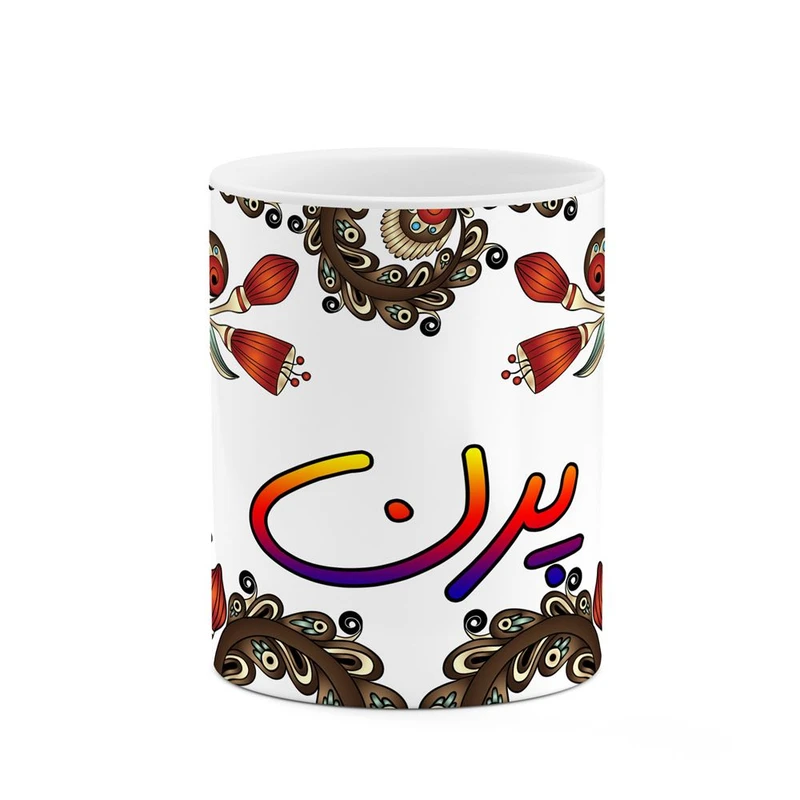 ماگ کاکتی مدل اسم پرن طرح سنتی گل و بته کد mgh44388