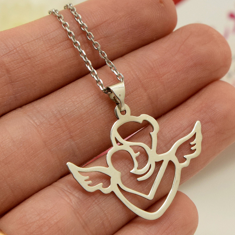 گردنبند نقره زنانه مدل فرشته مادر M12 گردنبند نقره زنانه مدل فرشته مادر M12