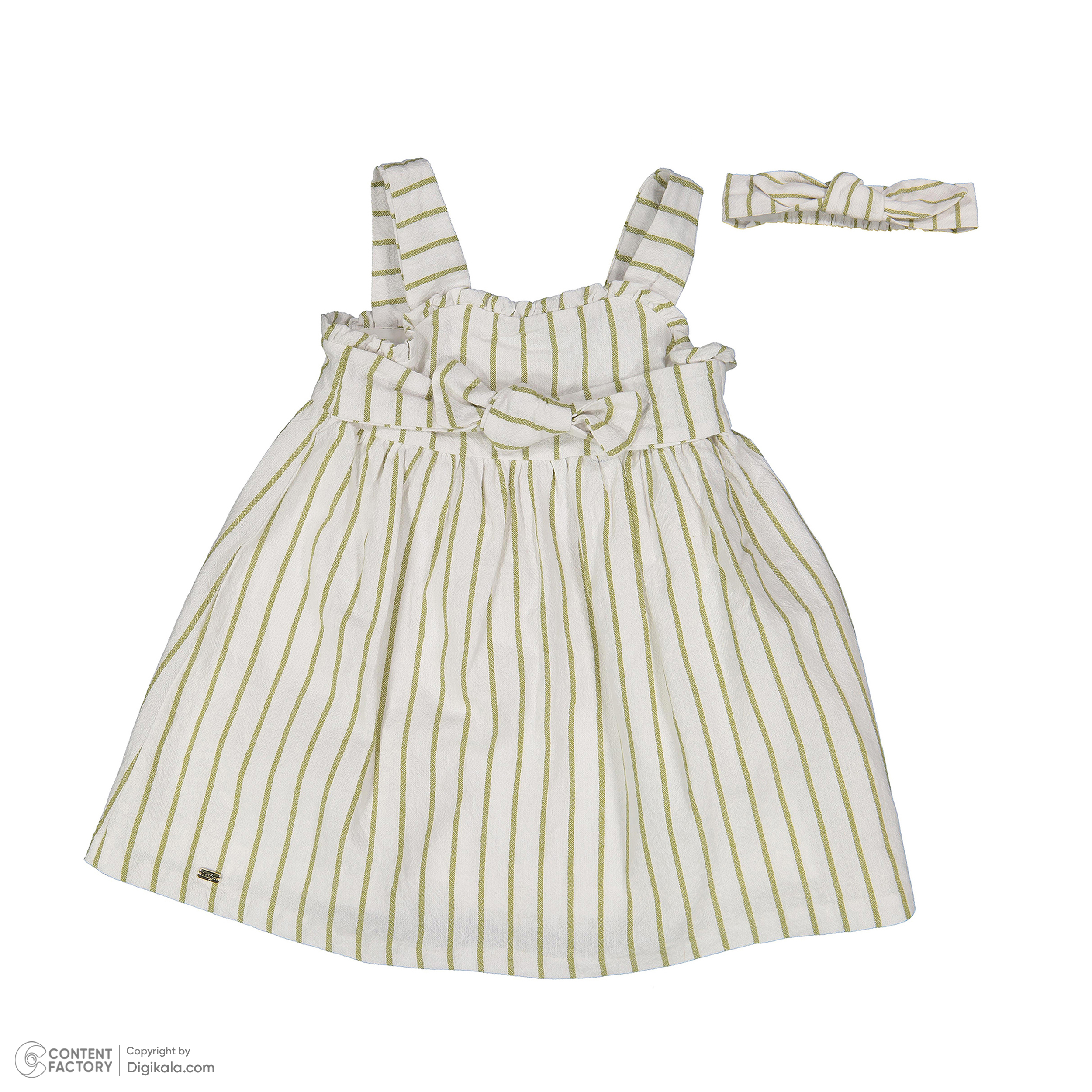 ست پیراهن و هدبند نوزادی دخترانه ایندیگو مدل 131692 رنگ کرم -  - 7