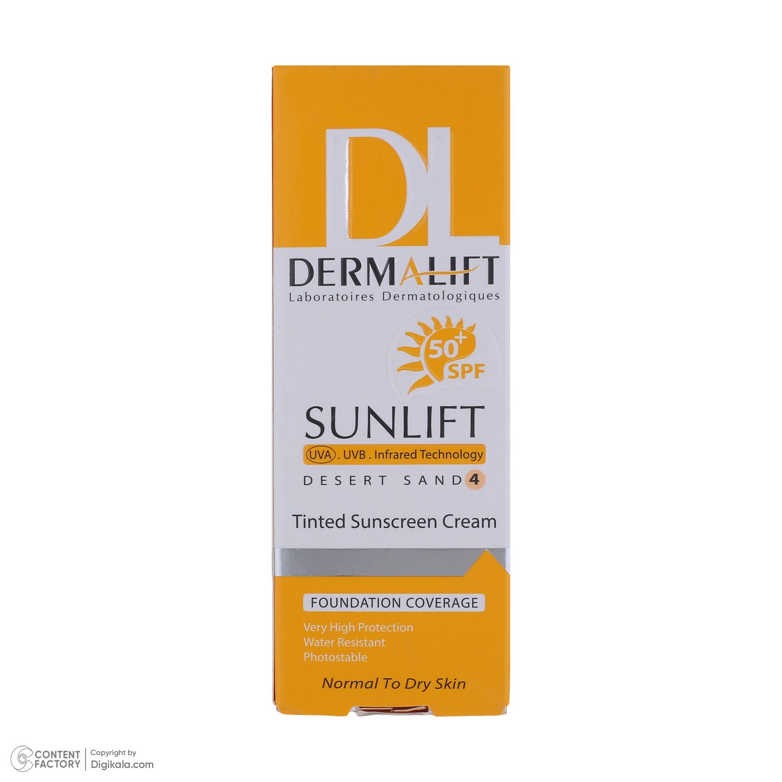 کرم ضد آفتاب رنگی درمالیفت SPF 50 مدل SUNLIFT حاوی ‌محافظ UVA و UVB مناسب پوست‌های خشک و معمولی حجم 40 میلی‌لیتر -  - 3