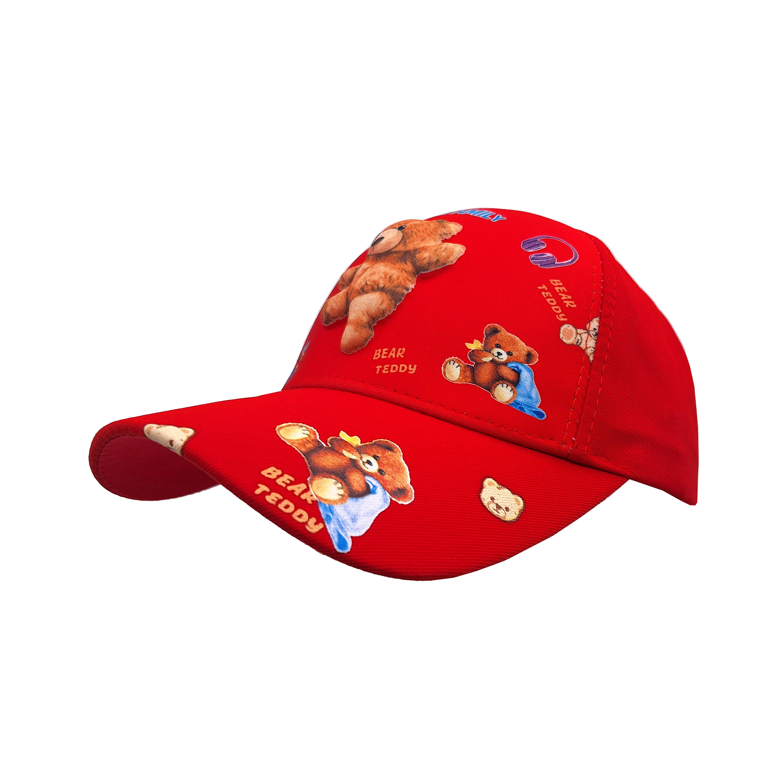 کلاه کپ پسرانه مدل خرس برجسته کد 1143 رنگ قرمز -  - 3
