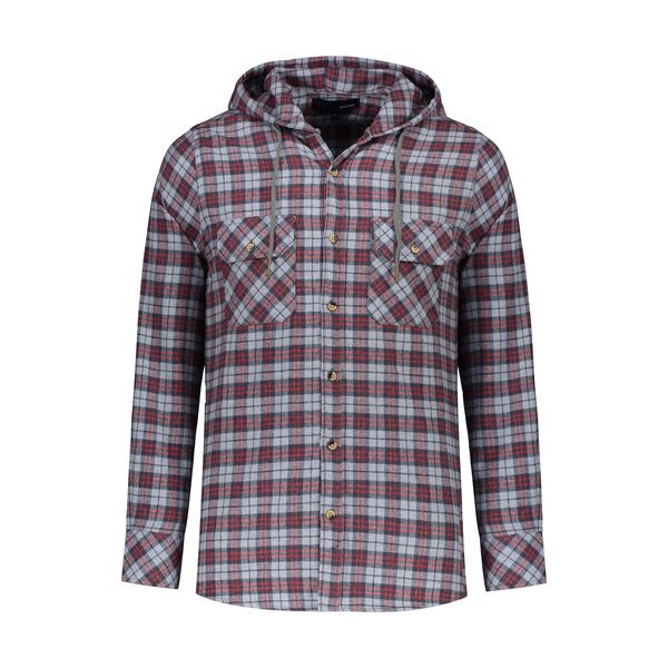 پیراهن آستین بلند مردانه پاتن جامه مدل 102721000242898 پشمی کلاهدار