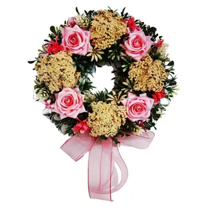 حلقه گل مصنوعی دکوفلاورز مدل Pink2