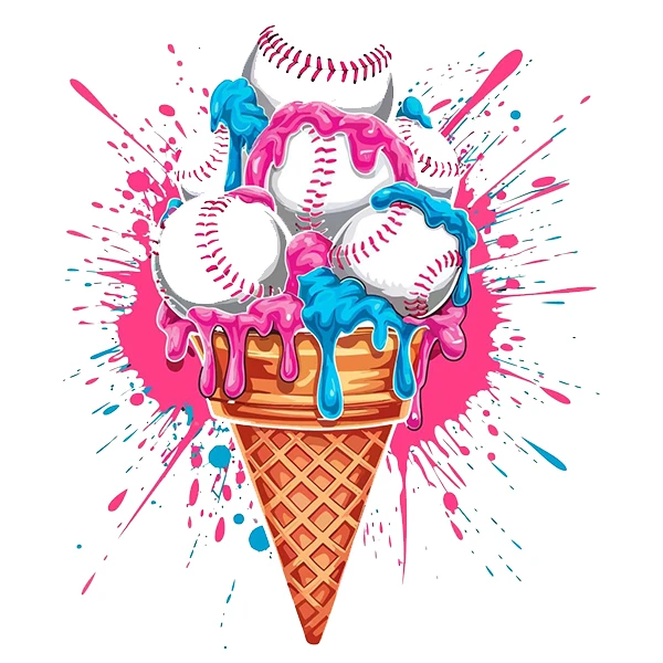  استیکر پارچه و لباس پاد آفرین طرح بستنی کد 2663