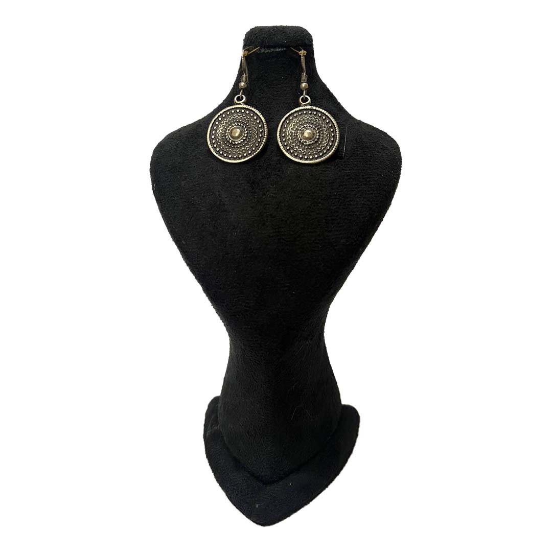 گوشواره دخترانه مدل D طرح گرد عتیقه ای